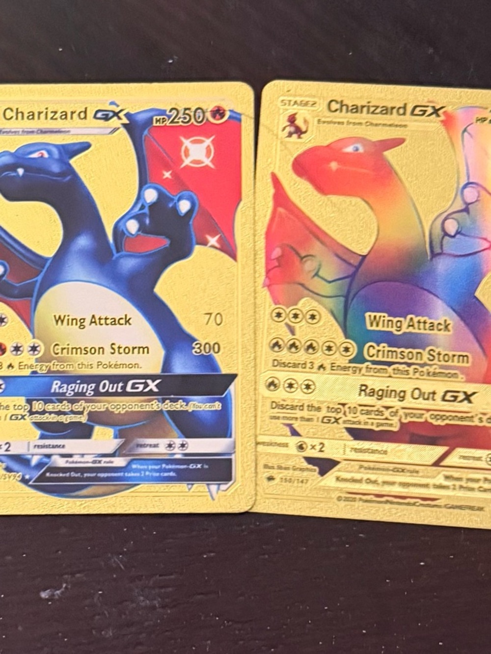 Charizard GX Rainbow Holo Pokémon Card Lot - Red/Blue